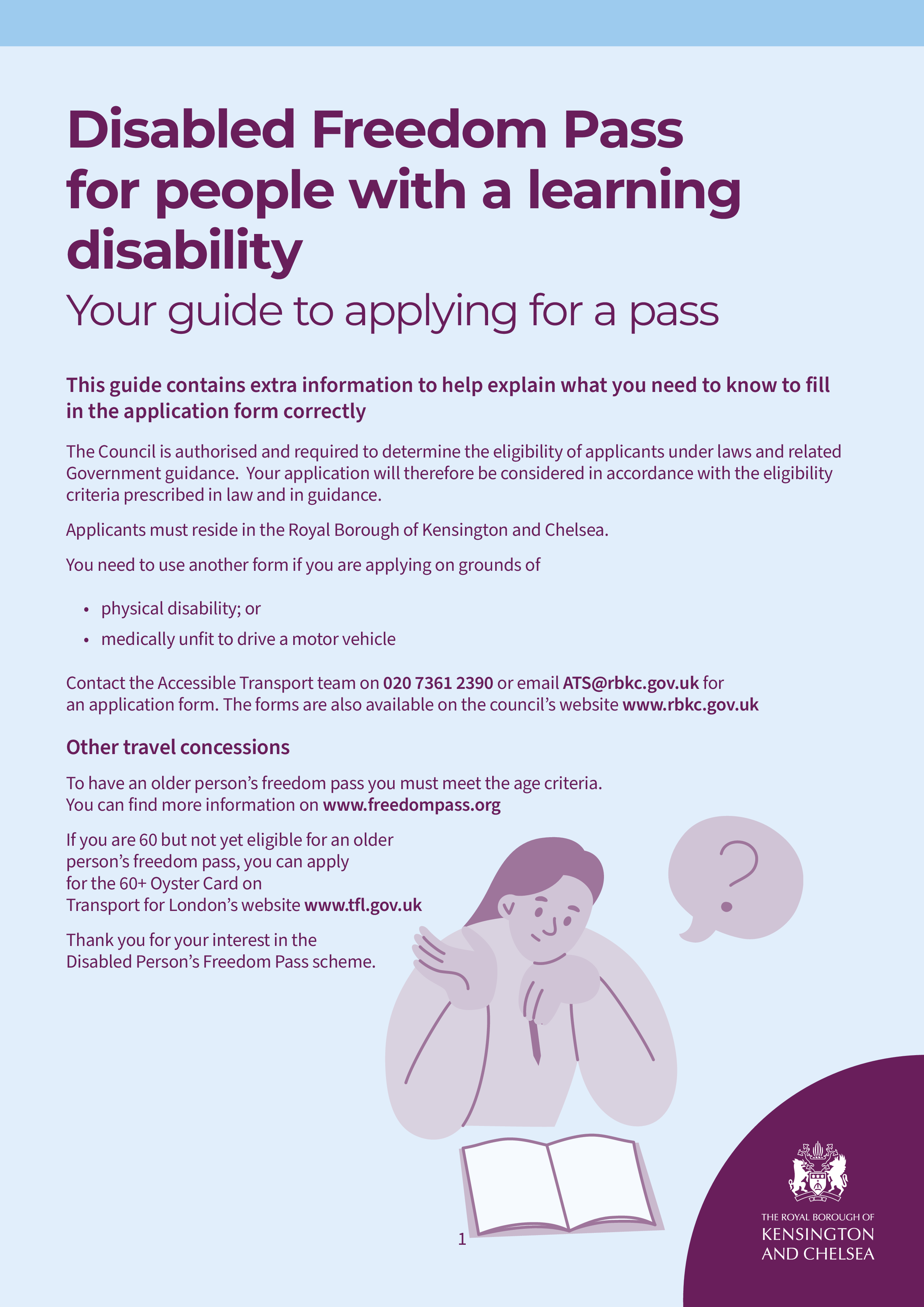 Disabled Person’s Freedom Pass - Learning Disability